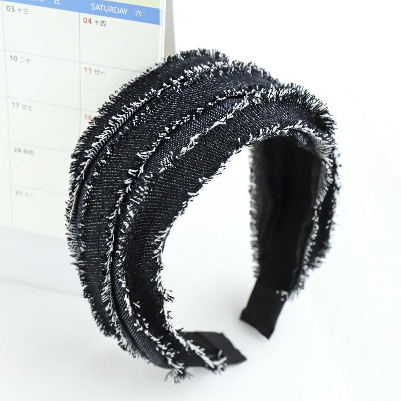 Fasce per Capelli Nodo in Tessuto di Denim Shabby da Donna per Ragazze e Donne, Accessorio per Capelli Quotidiano Casual per lo Shopping, Fasce Large in Denim per Donna