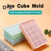 Food Grade Ice Cube Mold Safe Scentless Flexible 9/15 Grids Silicone Ice Cube Plate