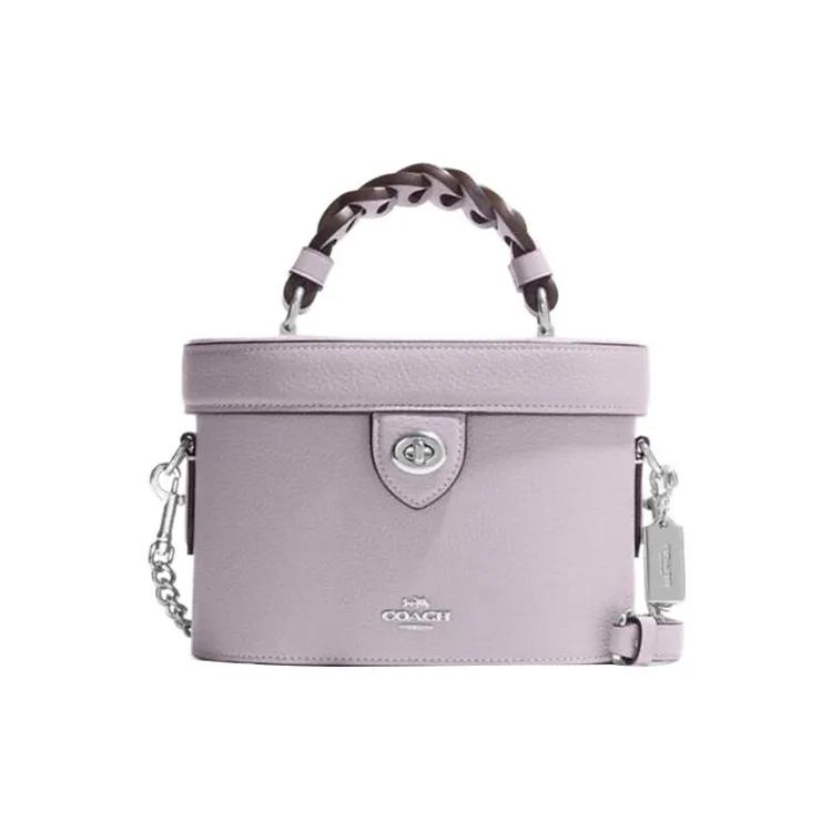 Coach Kay Leather Box Bag , Shoulder Bag , Crossbody Bag , Handbag Small Women's Light Purple (Unisex) Handbags CJ612 SVM4