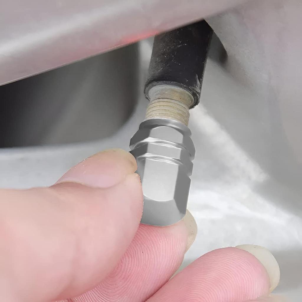 Car Tire Valve Stem Cap, 12 Pcs Wheel Valve Covers, Leak-Proof Air Caps Cover, Airtight Aluminum Alloy Hexagon Shape Tyre Accessory, Universal for