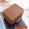 Retro PP Imitation Rattan Weaving Picnic Storage Basket Wicker Suitcase Hand Gift Box Woven Cosmetic Sundries Organizer Boxs LS