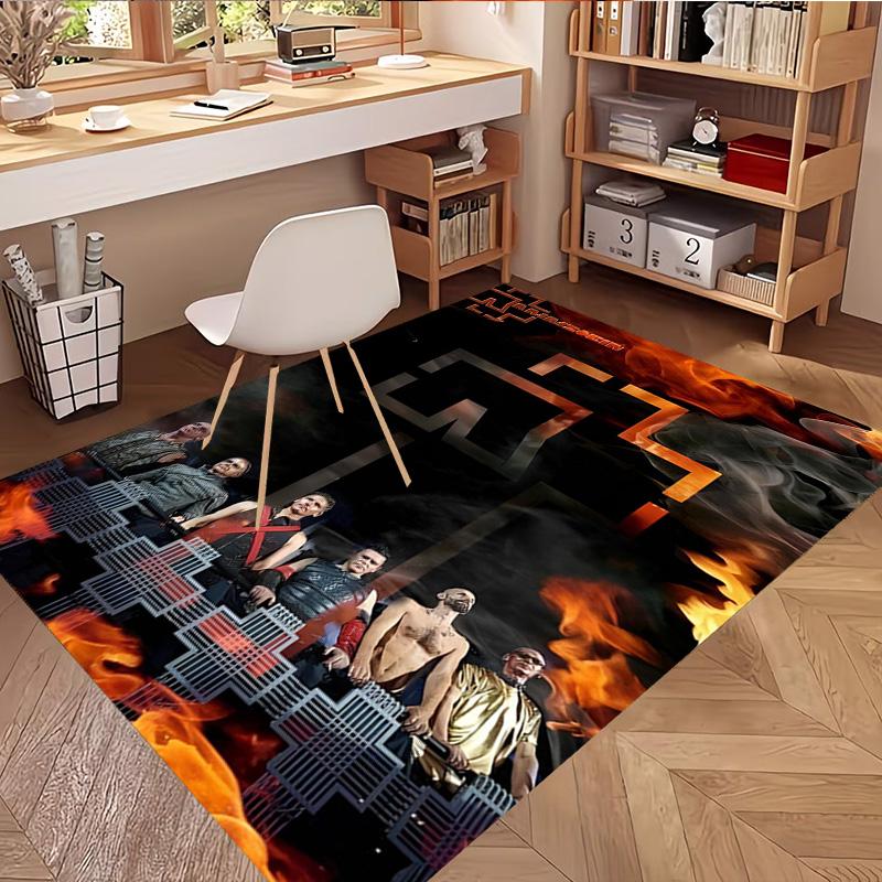 Rammstein Print Rug, Washable Floor Carpet, For Entryway Dorm Laundry Room Office Study, Home Decor Birthday Christmas Gift