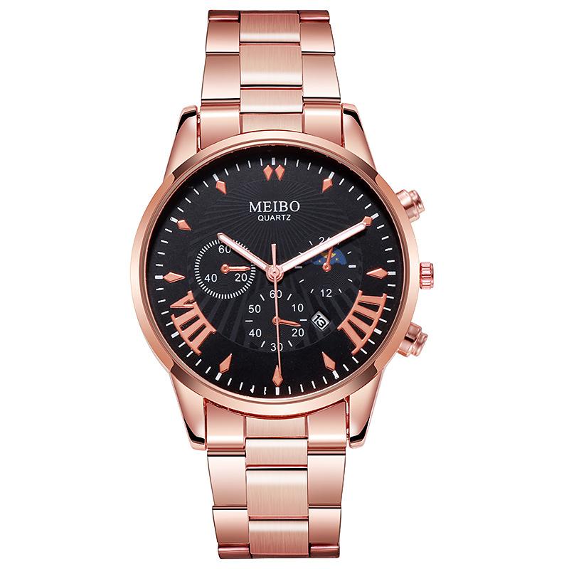 Fashion Business Three-Eye Watch Steel Belt Versatile Leisure Outdoor Hand Watch Quartz Watch