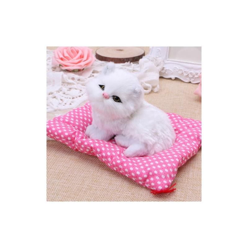 Adorable And Soft Plush Stuffed Toy Cute Sleeping Cat With Realistic Sound For Kids