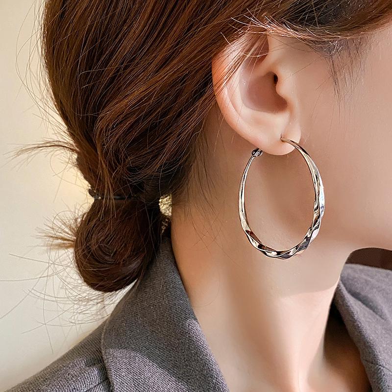 Large Unique High-End Hoop Earrings for Women - 2025 Exaggerated Light Luxury Style