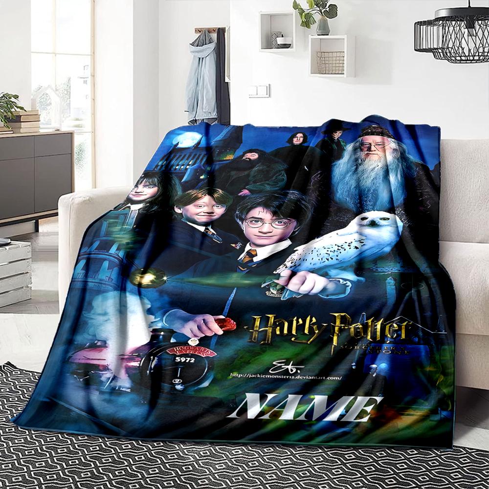 Custom Name Harry Potter Adventure blanket for Couch & Bed, Plush Cozy Fuzzy Blanket Super Soft & Warm Blankets for Fall and Winter. 090894