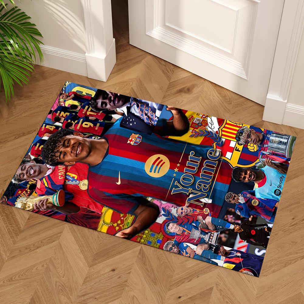 Yamal Customized Name Floor Rug Office Rug Perfect for Study room Decorate room Kitchen Entryway Anti-slip Rug Decorate Offices Best for Christmas