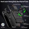 Case For iPhone 17 16 15 14 Pro Max 16 Plus Magnetic Rotated Ring Kickstand Heavy Duty Drop Protection Wallet Cover Funda Capa