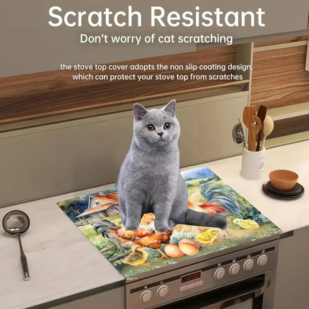 1 Stück Gummi-Abtropfmatte mit Hahn-Aufdruck für Café, Restaurant, Küche, Teppich, Tischgeschirr, langlebige Kieselgur-Tischmatte, Haustiermatte, Kaffeegeschirr