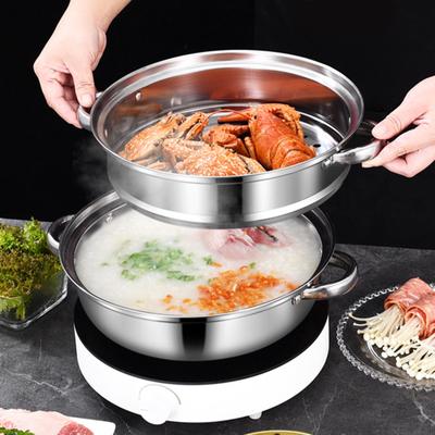 Steamer Pot Cookware 2 Tier Versatile Soup for Cooking Kitchen Cooker