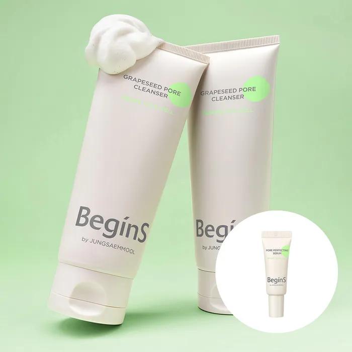 Begins by Jung Saem Mool Grapeseed Pore Cleanser 150ml (Pore Perfecting Serum 5ml Included)