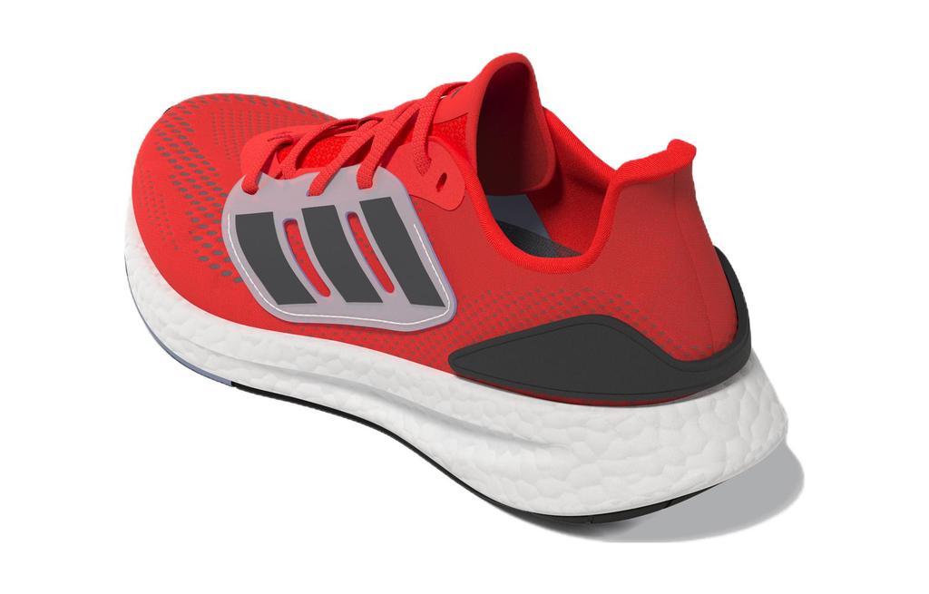 adidas Pureboost 22 Breathable Low Top Running Shoes Black Red Teenagers GZ2597