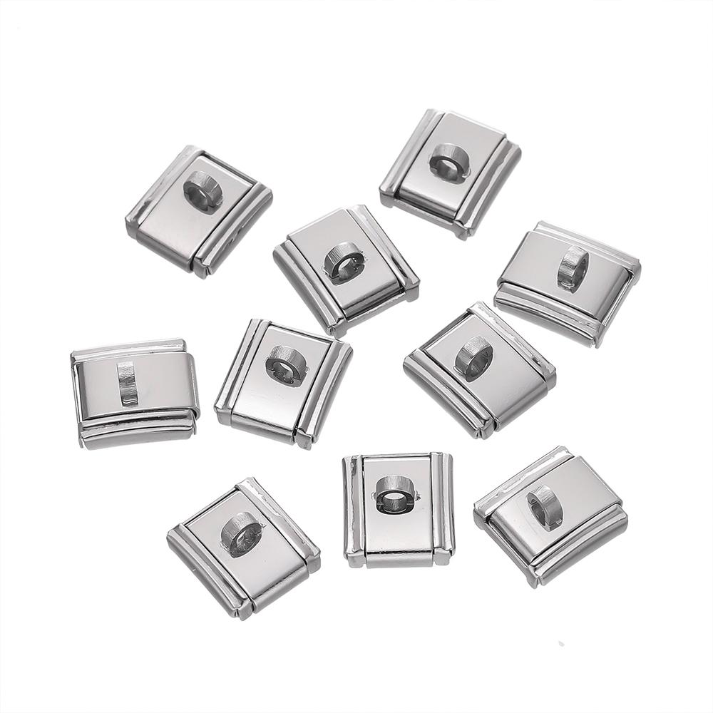

1pcs/lot Stainless Steel Italian Links Fit 9x10mm Bracelets with Ring for Diy Women Bracelets Jewelry Making Accessories