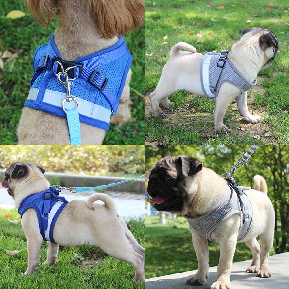 Reflective Pet Vest Breathable Mesh Adjustable Dog Harness Vest Leash Set Puppy Walking Supplies