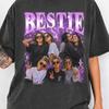 Comfort Colors Personalisierbares Foto Best Friend Shirt, Maßgeschneidertes Vintage Bestie Bootleg Shirt, BFF Geburtstagsgeschenkideen, Personalisierbares Partner-T-Shirt