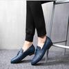 Men Casual Knitted Shoes Doug Shoes Fashion Doug Shoes Pointed Flat Business Shoes