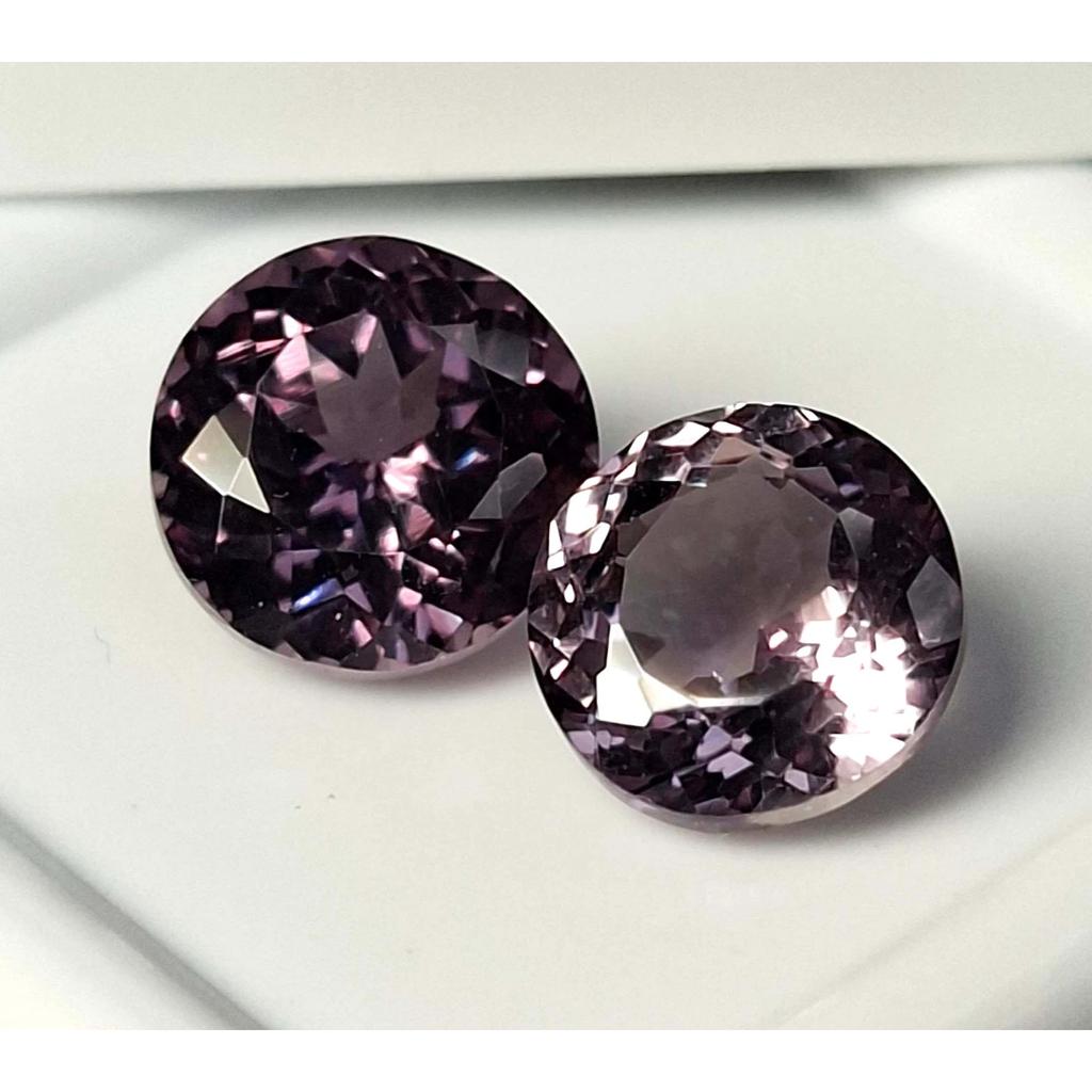Alexandrite Color Changing Round Cut 12-14 Ct Pair Beautiful Loose Gemstone