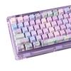 137Keys Violet Fantasy Keycap Purple Side Engraved Translucent Diy Mechanical Keyboard PBT ChERRY OEM Purple Keycaps
