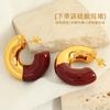 European and American Internet celebrities ins personality ring C type trend simple Epoxy earrings