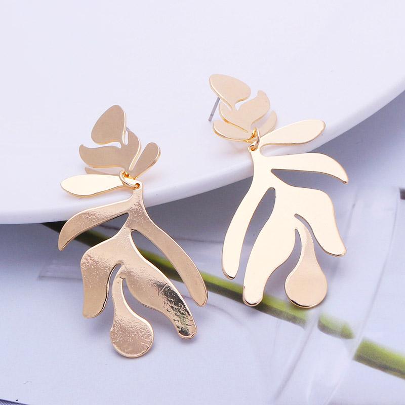 New Personality Metal Drop Earrings for Women Irregular Exaggerated Gold Geometric Hollow Butterfly Earrings pendientes