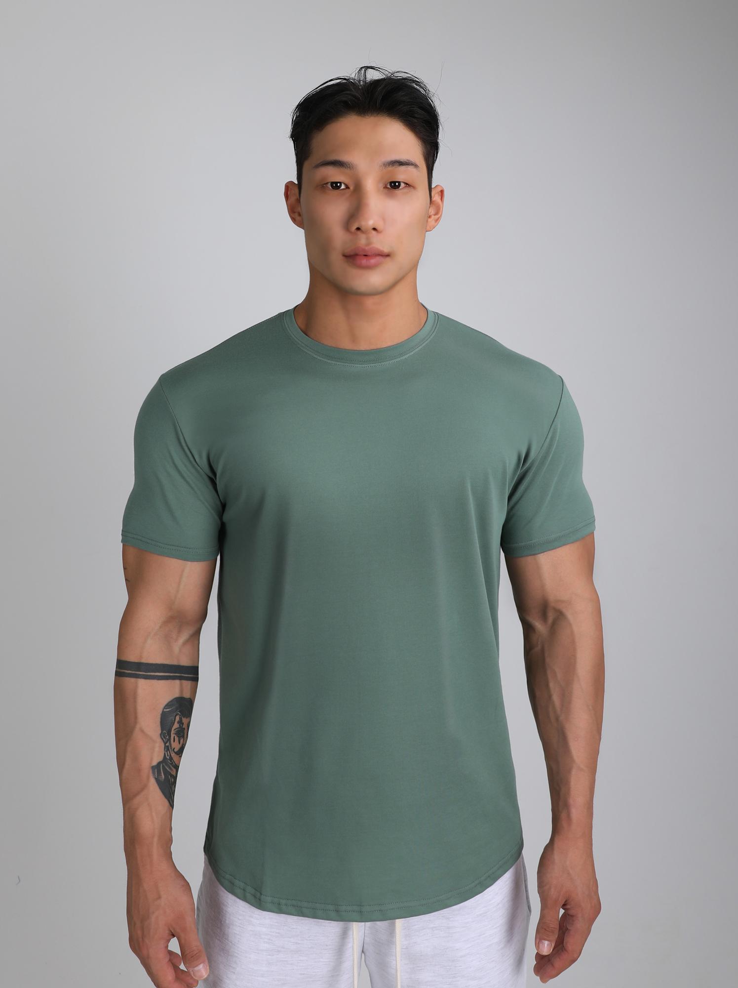 Rvd Plain Cooling Pima Muscle Fit Short Sleeve T-Shirt (Light Green) L