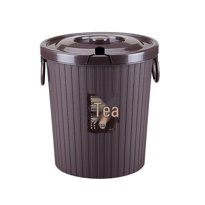 Transparent Large-Capacity Tea Canister and Wastewater Collection Bucket Small Khaki