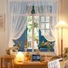 Transparent Lace White Tulle Curtain, Living Room Dormitory Bay Window Internet Celebrity Transparent Jacquard Gauze Curtain Finished Product