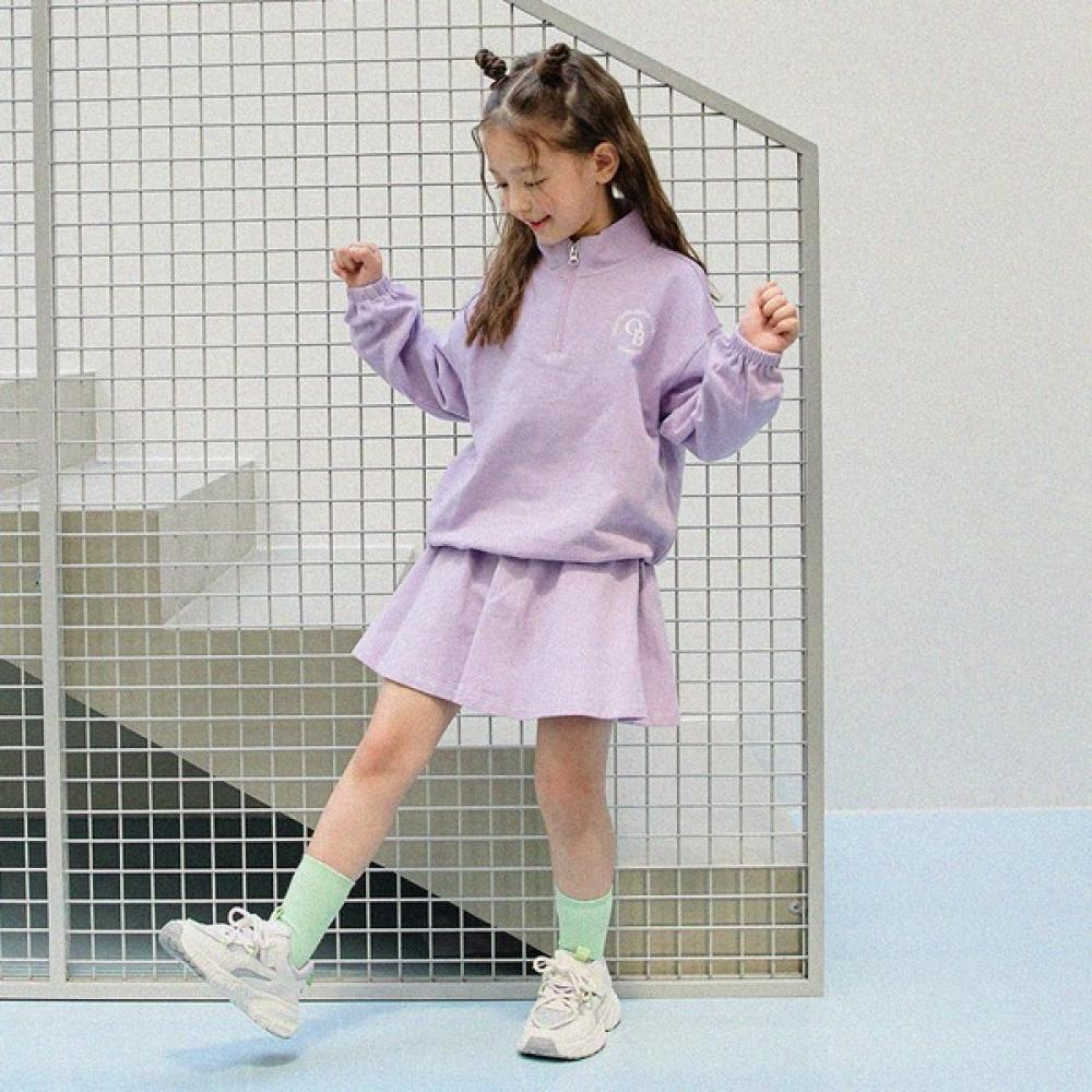 

Olivan Half Zip Up Skirt Top And Bottom Suit Purple purple/150