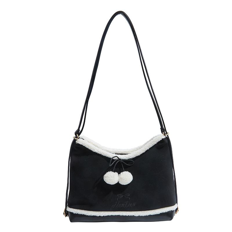 

Модная повседневная сумка-тоут Женская новая сумка через плечо большой вместимости сумка-мессенджер чёрный