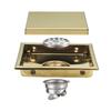 Bathroom Accessories 304 Stainless Steel Brushed Gold Floor Drain Anti-odor Shower Floor Drain
