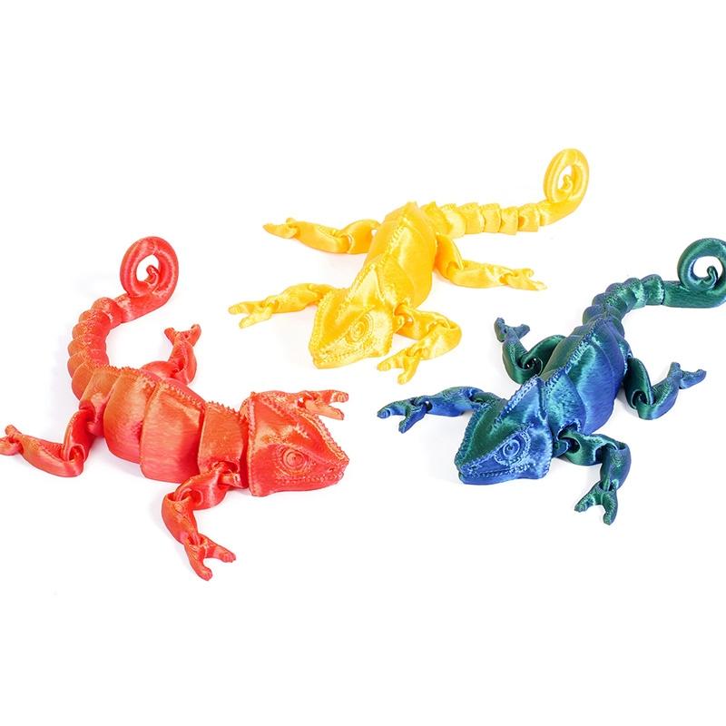 3D imprimate cameleon articulație mobilă luminos cameleon figurină model pește rezervor peisaj creativ animal ornament decor copil cadou