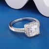 7x7mm Asscher Cut Full Moissanite Ring for Women   CopperSquare Halo Diamond Engagement Ring Wedding Bands Jewelry