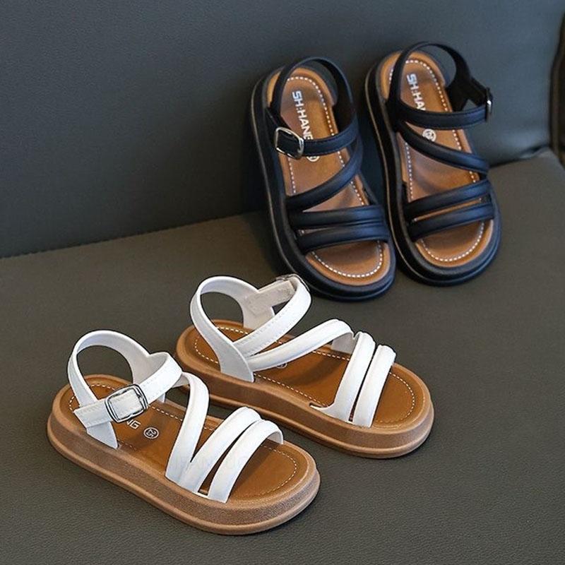 Elegant Baby Girls Sandals Summer New Casual Children Sandals Girls Flat Shoes Fashion Casual Non Slip Kids Student Beach Shoes