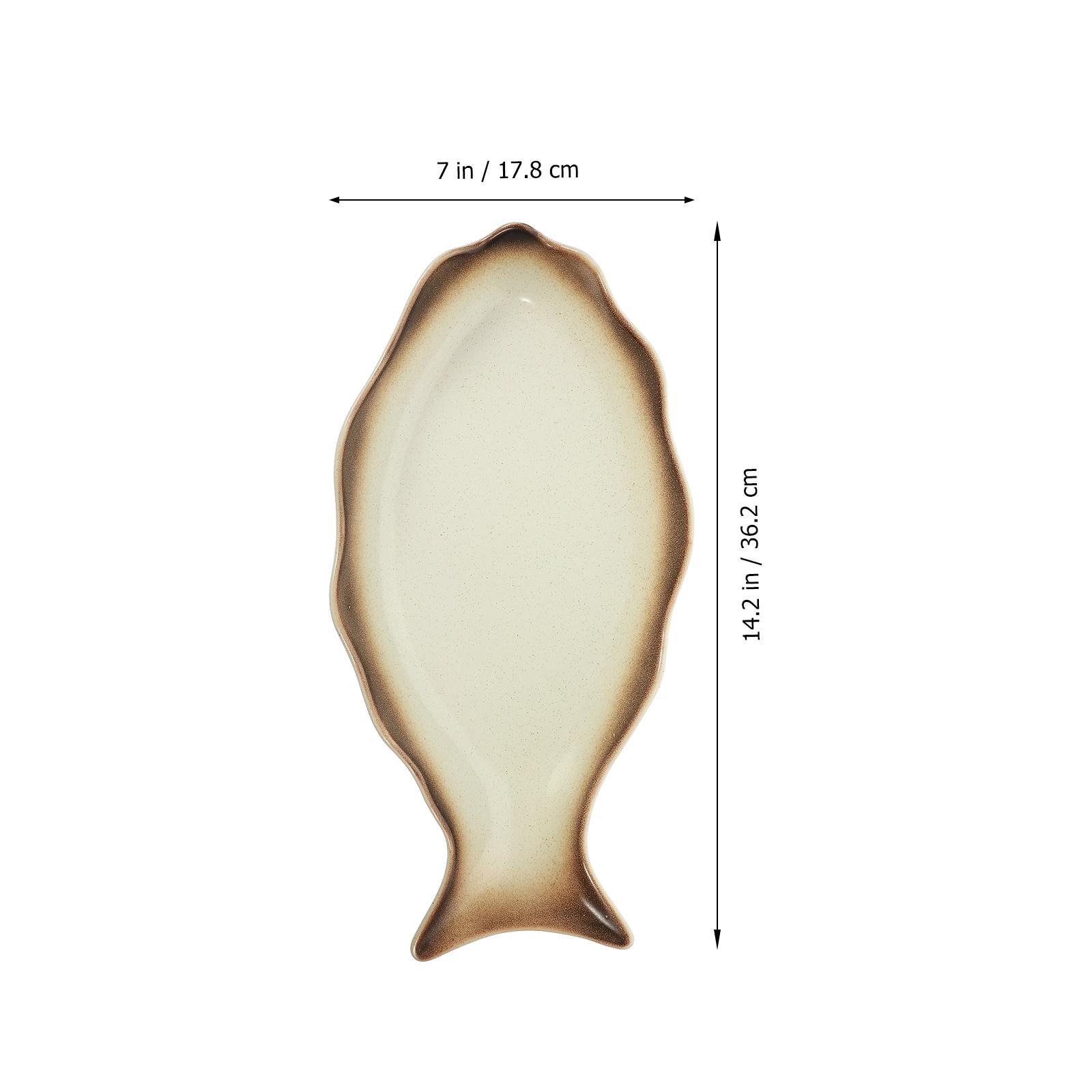 Ceramic Steamed Fish Plate Japanese Style Food Serving Plate for Home Party Buffet Dessert Tray Restaurant Dinner Plates