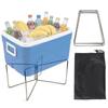 Foldable Cooler Stand with Carry Bag Stainless Steel Ice Bins Holder Rack Portable Outdoor Camping Storage Box Stand for Hiking BBQ Fishing Picnic