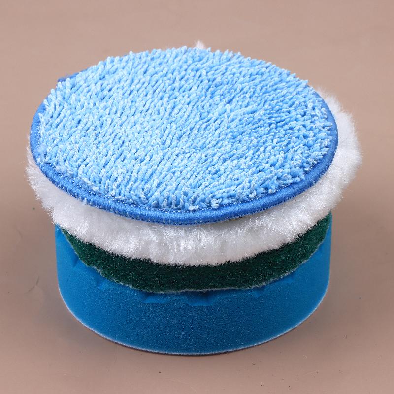 

S-1/3/5Set 4inch Flocking Hexagonal Sponge Electric Cleaning Brush Head Accessories Polishing Pad Sponge Wheel Polishing Disc Sc