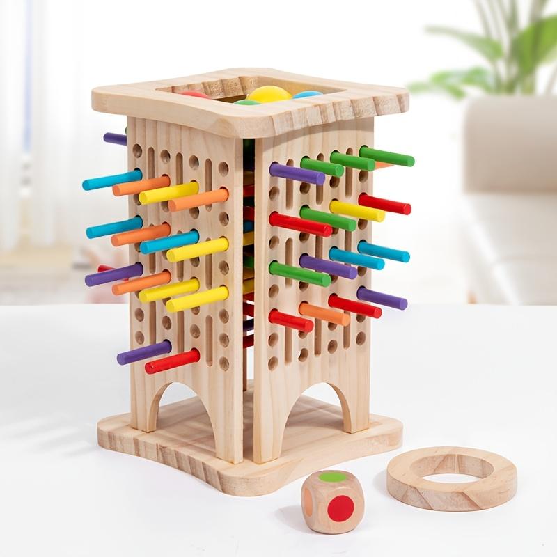 Деревянная пазл-доска для детей 3-в-1 с цветными карандашами, Интерактивная игрушка для родителей и детей, Игра для тренировки сенсорной интеграции, Игрушка-пазл Three-in-One Wooden Stick