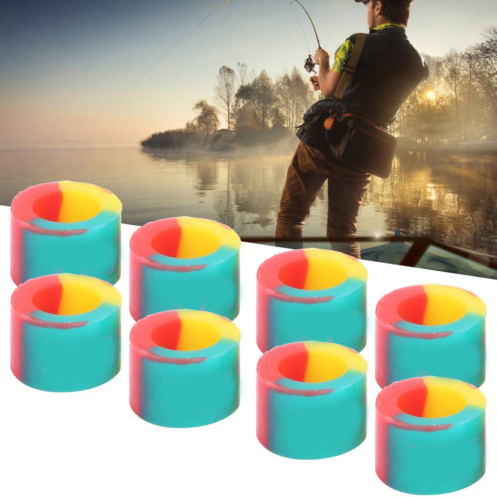 20pcs Fishing Rod Stop Ring 3 Colors Pole AntiSkid Circle Rubber Silicone Fishing Tackle(S )