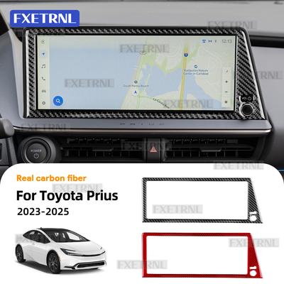 Real Soft Carbon Fiber Sticker For Toyota Prius 60 Series 2023 2024 2025 LHD RHD Car Central Control Screen Trim Accessories