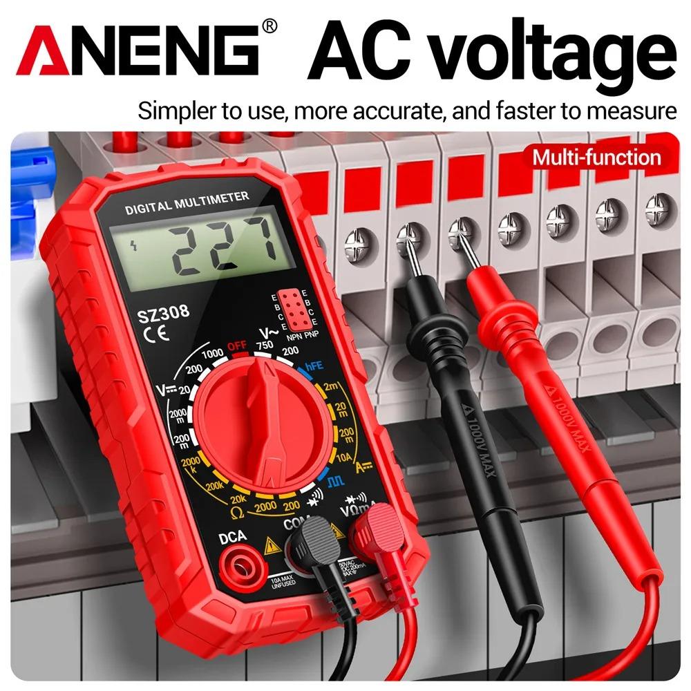 ANENG SZ308 Mini Digital Multimeter Electrician Test Tools AC/DC Votage Current Automatic Tester Capacitance Meter