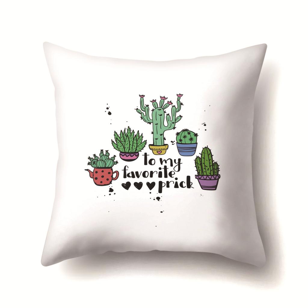 Unicorn Cute Cactus Polyester Pillow Cover Cushion