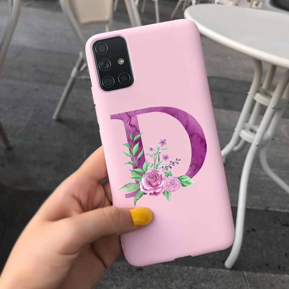 A51 Cute Letters Phone Case For Samsung Galaxy A51 Cover SM-A515F Slim Frosted Shield Matte Fundas For Samsung A51 A 51 5G Cases