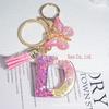 New Sparkling Sequin Initial Keychain with Butterfly Tassel & Crystal Accents
