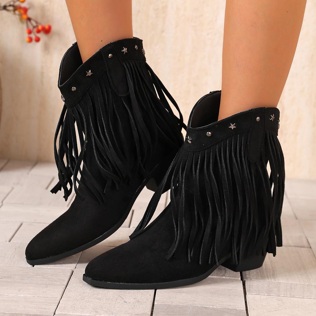 Fashion New Women Boots Vintage Chunky Heel Pointed Toe Autumn Retro Shoes Comfortable Anti-slip Platform Ankle Boots Zapatos De Mujer