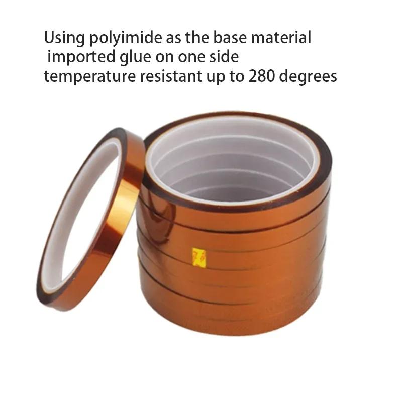 High Temperature Resistant Polyimide Tape 280°C Golden Insulation Adhesive Heat Resistant Electrical Tape for Industrial Welding and 3D Printing