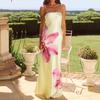 2026 Spring Dress European and American Women's Fashion Sleeveless, Off-Shoulder, Strapless Sexy Backless Printed Dress