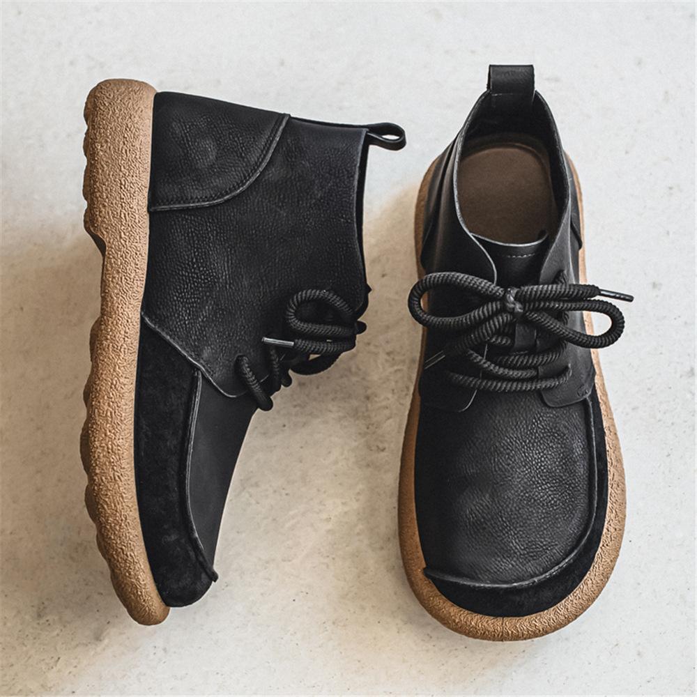 Casual Leather Shoes 2025 Winter New Low Cut Frosted Leather Oversized Shoes Size 46 Soft Leather Men's Shoes