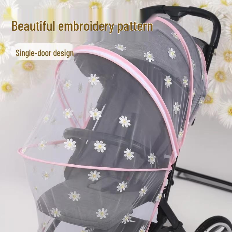 Baby Stroller Frame with Zipper & Embroidery Mosquito Net, Foldable & No Installation Needed.