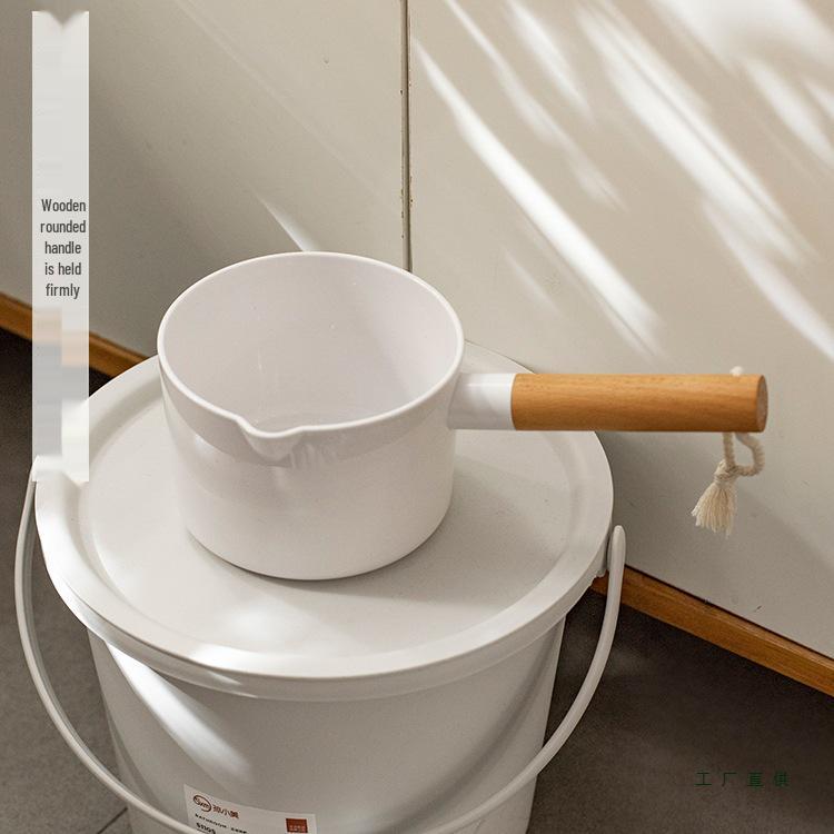 Japanese Plastic Water Ladle - Durable, Deep, Creative Design with Beechwood Spoon Handle