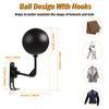 Motorcycle Helmet Holder Wall Mount Helmet Rack with Double Hook 180 Degree Rotation Metal Motorcycle Helmet Hanger Racks